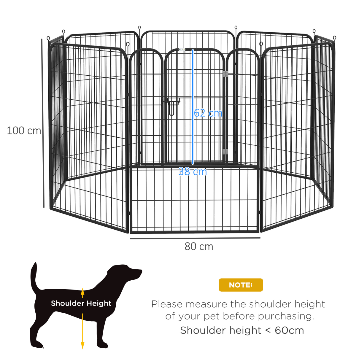 4 Sizes Pet Playpen Dog Rabbit Puppy Cage Folding Run Fence Metal Hutch