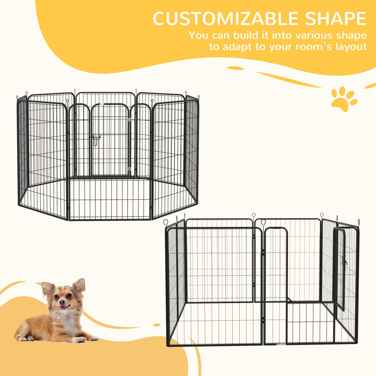 4 Sizes Pet Playpen Dog Rabbit Puppy Cage Folding Run Fence Metal Hutch