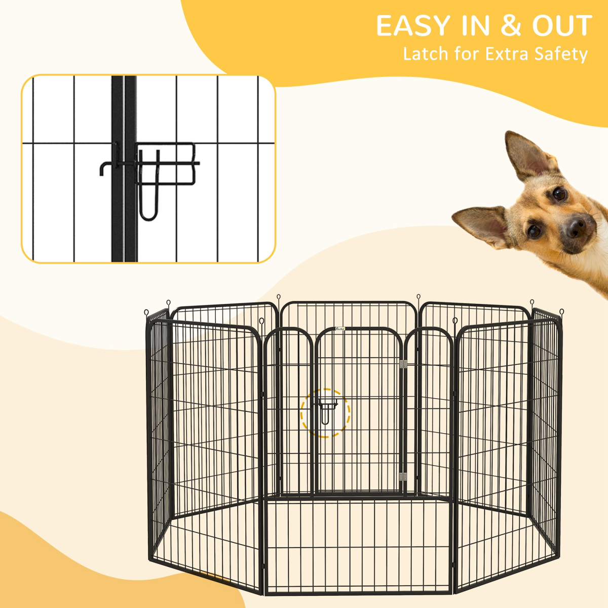 4 Sizes Pet Playpen Dog Rabbit Puppy Cage Folding Run Fence Metal Hutch
