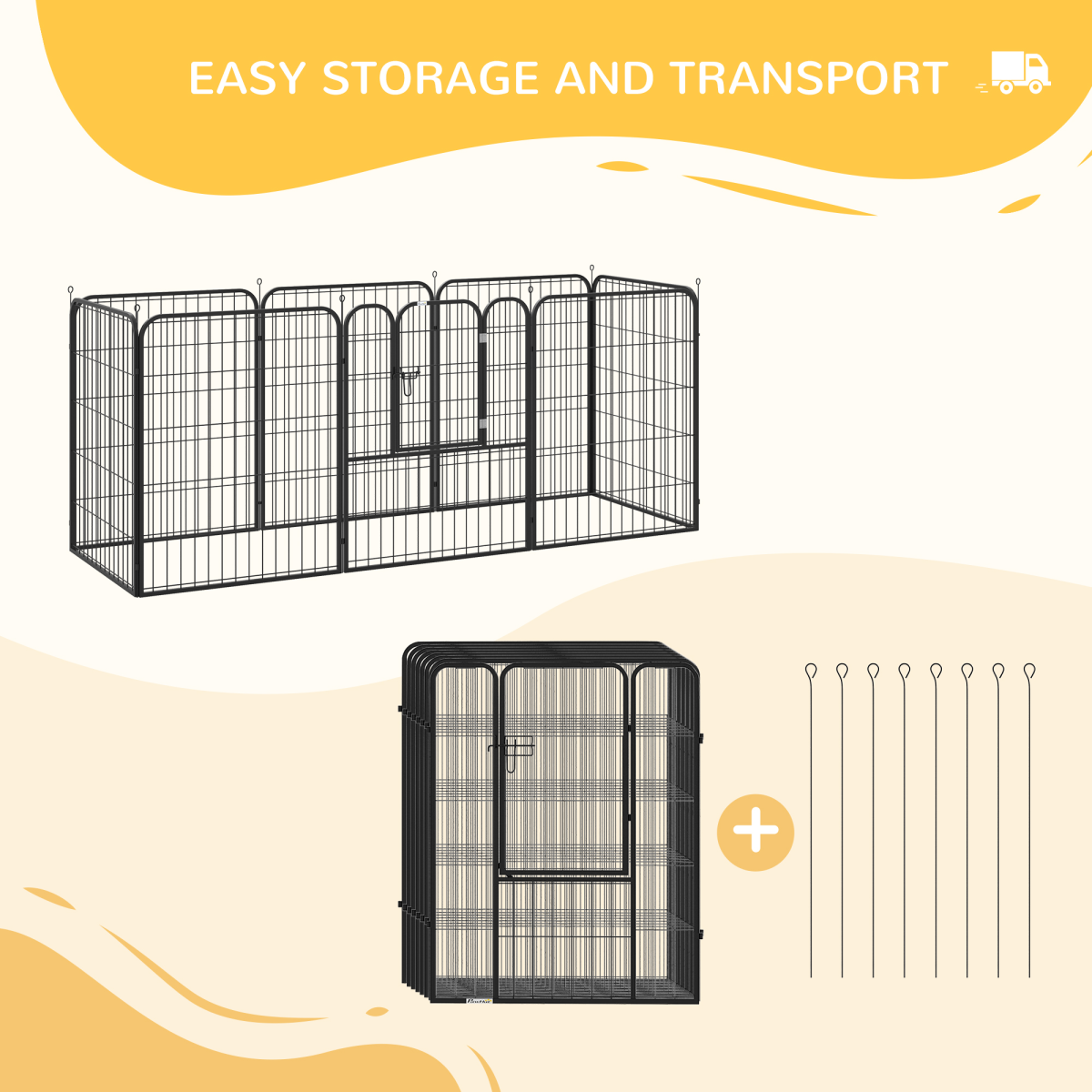4 Sizes Pet Playpen Dog Rabbit Puppy Cage Folding Run Fence Metal Hutch