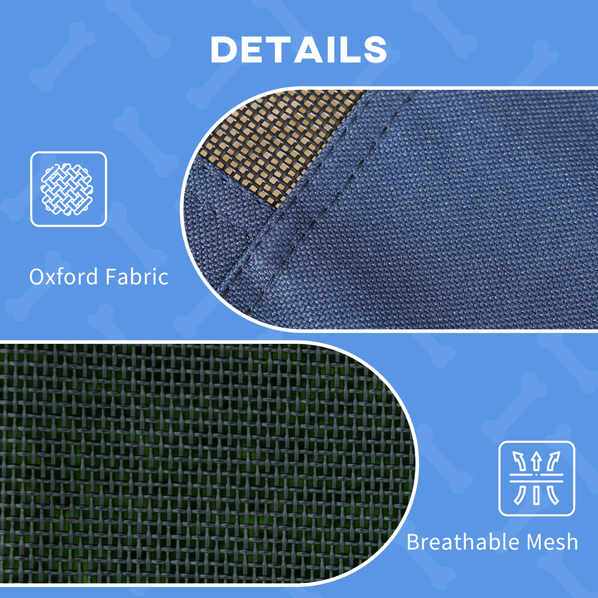 PawHut 61cm Elevated Dog Bed Cooling Raised Pet Cot UV Protection Canopy Blue