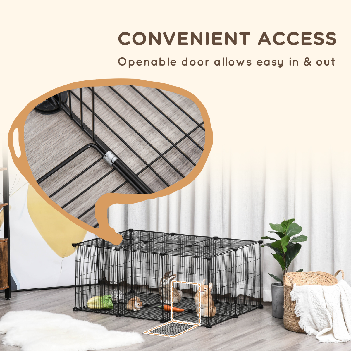 DIY Pet Playpen Cage 22 Piece w/Door Bunny Chinchilla Guinea Pig Pawhut