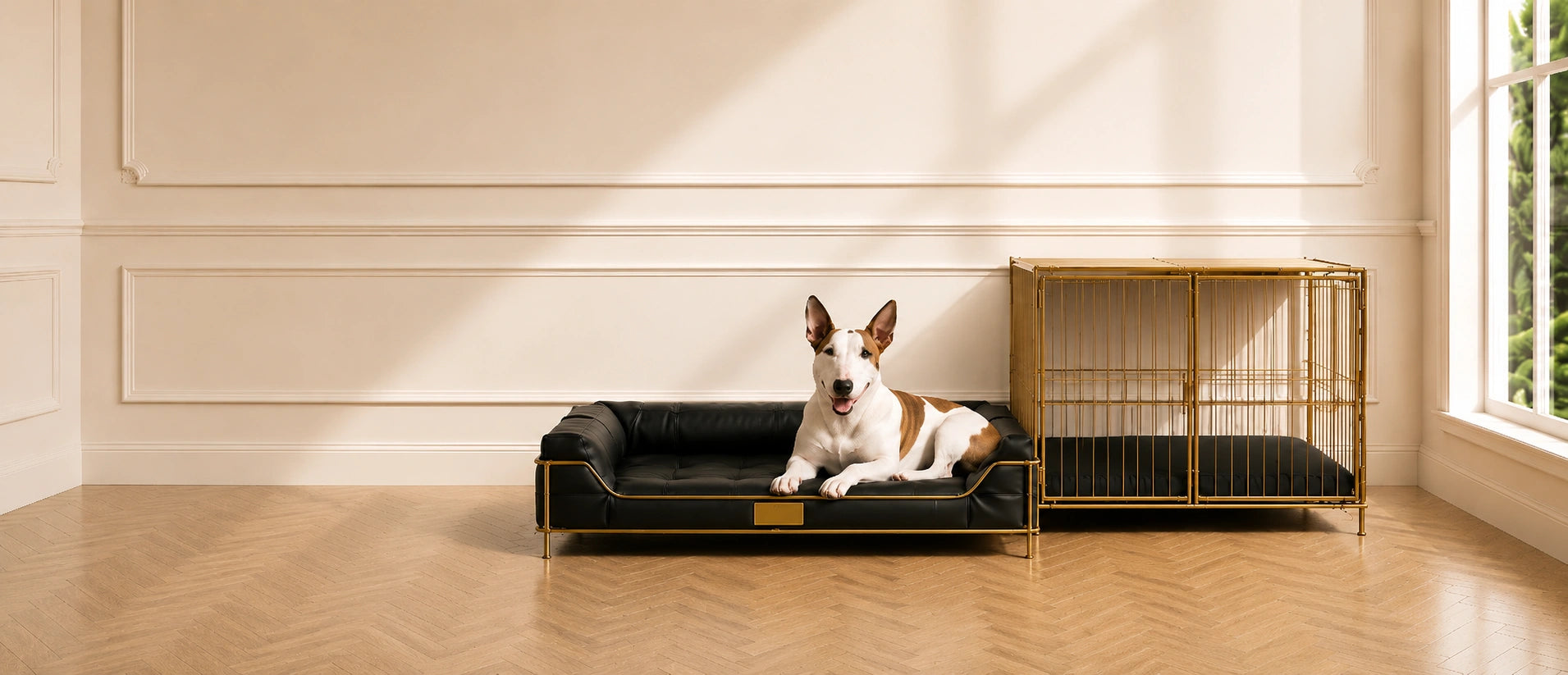 Dog relaxing on a stylish Kingswell Pets bed