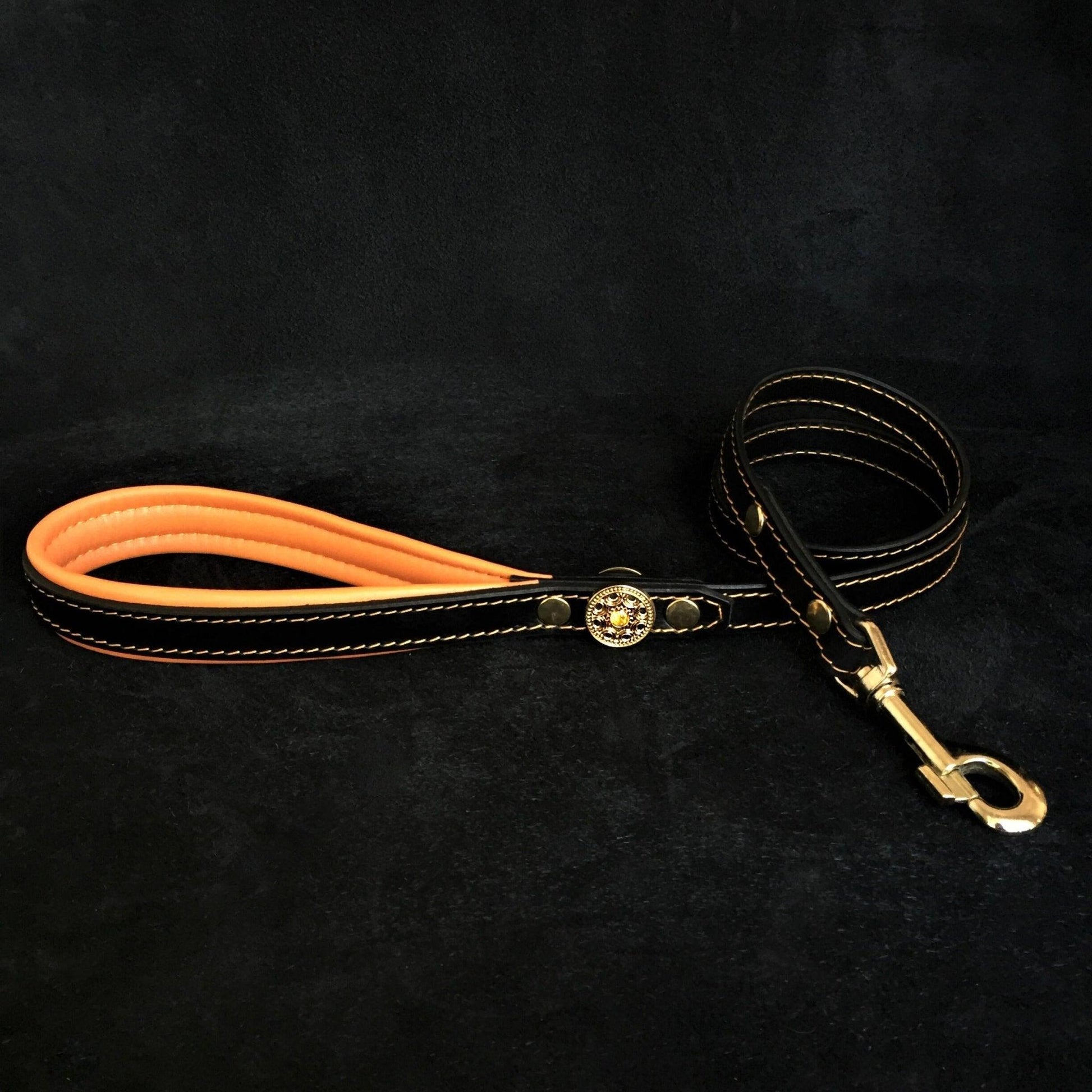 The ''Bijou'' harness Black & Orange Small to Medium Size-1