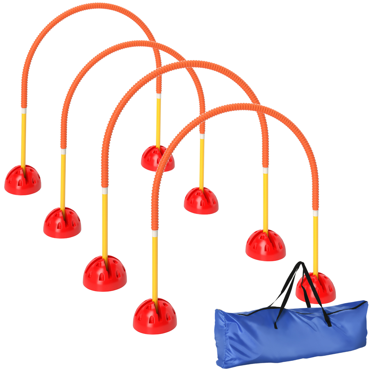 PawHut 4 Piece Dog Agility Training Equipment with Carry Bag, Orange